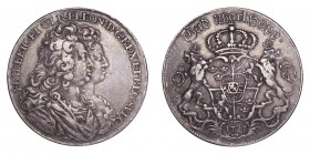 SWEDEN. Frederick I, 1720-51. Riksdaler 1727, Stockholm. Double portrait. 29.2 g. Ahlstrom 65; KM# 402; Dav# 1722. Scarce issue with conjoined busts. ...