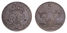 SWEDEN. Gustaf V, 1907-50. 5 Ore 1927, Stockholm. A key date. Good fine.