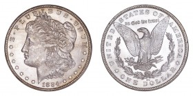 UNITED STATES. Morgan Dollar, 1878-1921. Dollar 1884-CC, Carson City. 26.73 g. Mintage 1,136,000. KM# 110. Choice Uncirculated. This lot can be viewed...