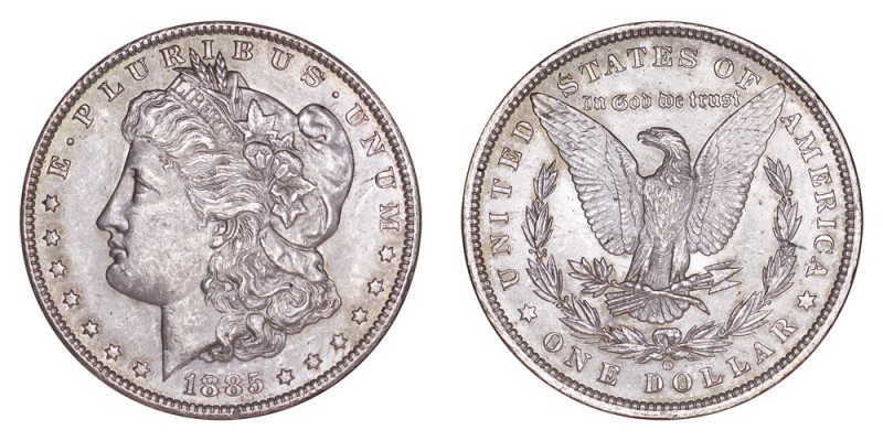 UNITED STATES. Morgan Dollar, 1878-1921. Dollar 1885-O, New Orleans. 26.73 g. Mi...