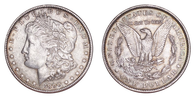 UNITED STATES. Morgan Dollar, 1878-1921. Dollar 1890, Philadelphia. 26.73 g. Min...