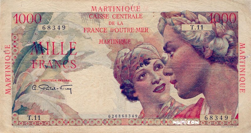 Martinique, 1000 francs Union française Type 1946, P.33, K340, CCFO B11a, T.11 ,...