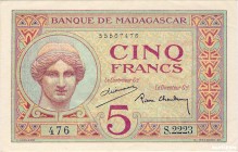 Madagascar [#35, AU] 5 francs Type 1926 Madagascar
