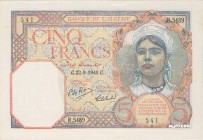 Algeria [#NA, GEM] 5 francs Type 1924 « Numéros inversés »