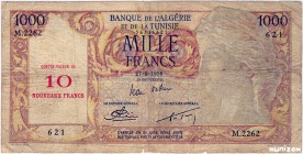 Algeria [#112, VG] 10 NF/1000 francs Isis Type 1959