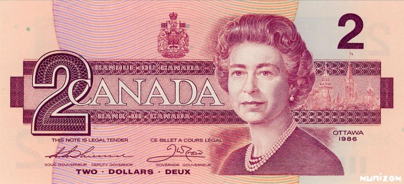 Canada, 2 Dollars Type 1986, P.94b, BC-55b, B357b, , 02-09-1986, Signatures : Th...