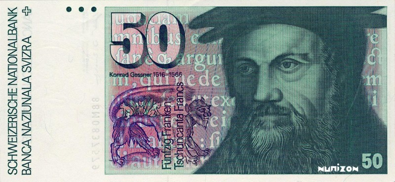 Switzerland, 50 francs Type 1978, P.56, B339, 88M 0837579, 1988, 6e Série.