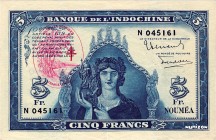 New Hebrides [#5, VF+] 5 francs Nouvelles-Hébrides Type 1945