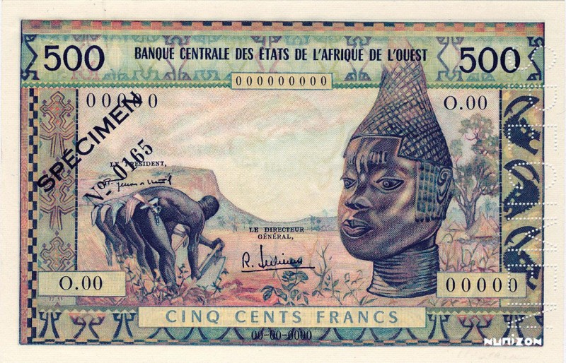 West Africa States, 500 francs Type 1959, P.3, LK220bNI, B103, 0 00000, 1957, R5...