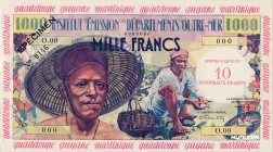 French Antilles [#2, GEM] 10 NF/1000 francs Pêcheur Type 1955