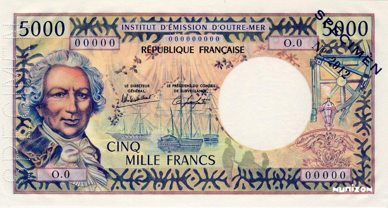 French Pacific Territories, 5000 francs Polynésie française Type 1995, P.3, KSP8...