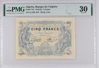 Algeria [#71, VF+] 5 francs Bleu Type 1873