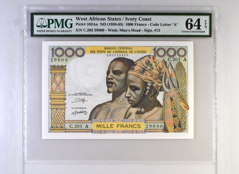West Africa States, 1000 francs, P.103An, LK247, B108An, C.203 29800, 1980,