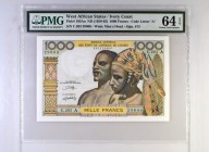 West Africa States [#103A, UNC] 1000 francs
