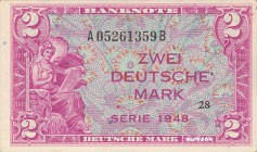 German Federal Republic [#3, XF] 2 Deutsche Mark Type 1948