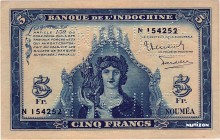 New Caledonia [#48, GEM] 5 francs Type 1944