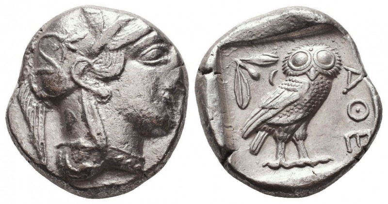 ATTICA.Athens.Circa 454-404 BC.AR Tetradrachm

Obverse : Helmeted head of Athena...