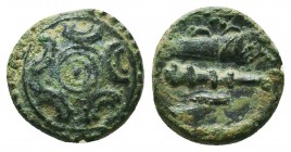 KINGS OF MACEDON. Alexander III 'the Great' (336-323 BC). Ae 
Condition: Very Fine

Weight: 2,73 gram
Diameter: 14 mm