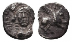 Greek Obol, Ca. 350-300 BC. AR
Condition: Very Fine

Weight: 0,52 gram
Diameter: 10 mm
