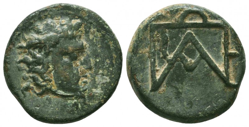 KINGS OF BOSPOROS. Polemo I (Circa 37-8 BC). Ae. Pantikapaion.
Obv: Winged head ...