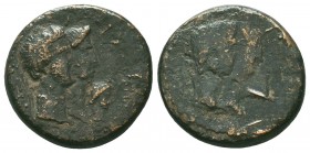 Thracian Kingdom. Rhoemetalkes I and Augustus. Ca. 11 B.C.-A.D. 12 AE 24 . Pseudo-autonomous issue as Roman client-state. KAIΣAPOΣ ΣEBAΣTOY, bare head...