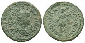 Gallienus AE30, Side Gallienus (253-268 AD). AE, Side, Pamphylia. Obv. AYT KAI ΠOYΛI EΓNA ΓAΛΛIHNOC, laureate, draped and cuirassed bust right on arro...