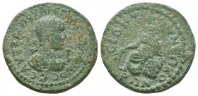 Roman Provincial Gallienus (253-268). Pamphylia, Side. Æ. Laureate, drpaed and cuirassed bust r.; c/m: E. R/ Tyche seated l. SNG BnF 906-8
Condition: ...