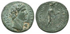 Trajan Æ of Irenopolis-Neronias, Cilicia. Trajan Æ of Irenopolis-Neronias, Cilicia. Year 47 (= 98/99). Laureate head r.; c/m: head r. in incuse square...