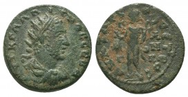 Anazarbos (AD 253-268) AE 21 - Gallienus.Gallienus, 253-268 AD. AE21 - Triassaria dated year 272 (253/4 AD). Draped bust right / Capricorn left on glo...
