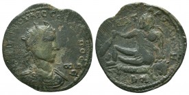CILICIA, Diocaesarea. Philip I. 244-249 AD. Æ . Radiate, draped, and cuirassed bust right / Hercules reclining left on lion's skin, resting hand on cl...