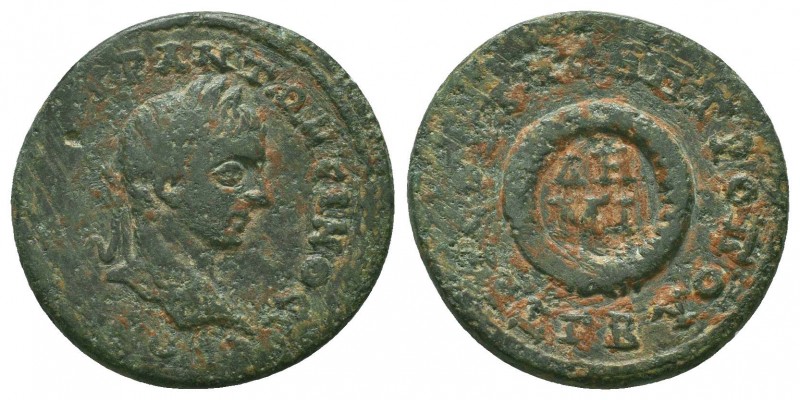 CILICIA, Tarsus. Elagabalus. 218-222 AD. Æ Laureate head right / Demiourgos crow...