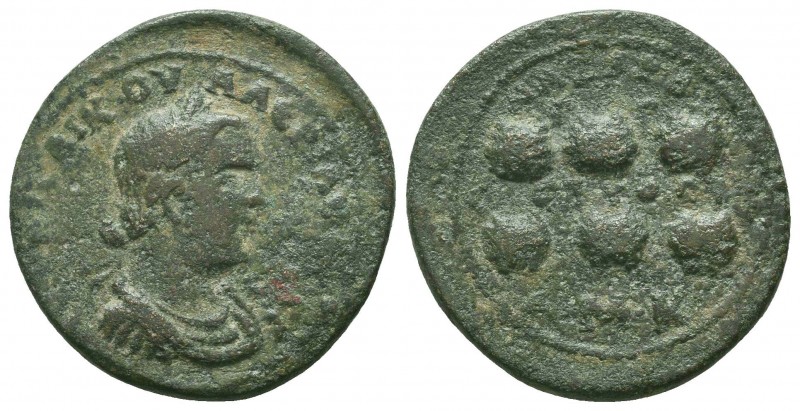 Valerian I (253-260). Cilicia, Anazarbus. Æ Hexassarion. Year 272 (253/4). Laure...