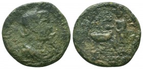CILICIA, Anazarbus. Valerian I. 253-260 AD. Æ . Dated year 272 (253/4 AD). Laureate, draped, and cuirassed bust right / Valerian, as Gymnasiarch (offi...
