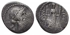 Roman Republic Denarius,
Condition: Very Fine

Weight: 3,7 gram
Diameter: 18 mm