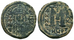 Justinian I. AD 527-565. Ae Follis
Condition: Very Fine

Weight: 18,8 gram
Diameter: 32,5 mm