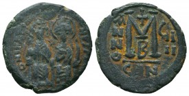 Justin II and Sophia AD 565-578. Ae Follis
Condition: Very Fine

Weight: 13,2 gram
Diameter: 30,3 mm