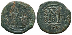 Heraclius with Heraclius Constantine AD 610-641. Tessalonika AE Follis
Condition: Very Fine

Weight: 12,1 gram
Diameter: 31 mm