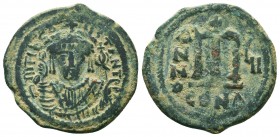 Tiberius II Constantine AD 578-582. Ae Follis,
Condition: Very Fine

Weight: 12,1 gram
Diameter: 31,8 mm
