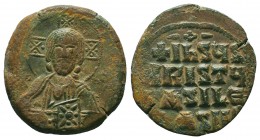 Byzantine Anonymous ca. 1028-1034. AE follis, 
Condition: Very Fine

Weight: 8,8 gram
Diameter: 26,2 mm