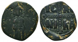 Byzantine Anonymous ca. 1028-1034. AE follis, 
Condition: Very Fine

Weight: 7,4 gram
Diameter: 27,3 mm