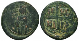 Byzantine Anonymous ca. 1028-1034. AE follis, 
Condition: Very Fine

Weight: 10,7 gram
Diameter: 30,7 mm