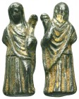 Late Roman or Early Byzantine Gold Plated Silver Statue of Virgin Mary, 
5th - 8th Century 
Condition: Very Fine

Weight: 8,04 gram
Diameter: 27,4 mm