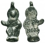 Very Rare Byzantine Silver Pendant Depicting Virgin Marry, AD. 5th - 8th Century 
Condition: Very Fine

Weight: 4,0 gram
Diameter: 27 mm
