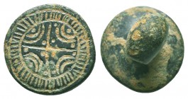 Decorated Byzantine Stamp Seal Pendant, c. 7th-12th century AD. 
Condition: Very Fine

Weight: 6,6 gram
Diameter: 16 mm