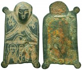 Beautiful Decorated Byzantine Fitting with figures on it, c. 7th-12th century AD. 
Condition: Very Fine

Weight: 19,3 gram
Diameter: 52,7 mm