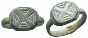 Very RARE Roman Legion 'X' Ring, c. 1st-3rd century AD. 
Condition: Very Fine

Weight: 4,1 gram
Diameter: 22 mm
