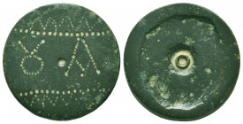Byzantine Commercial Weight. Circa 5th-7th Century AD. 
Condition: Very Fine

Weight: 25,5 gram
Diameter: 27,8 mm