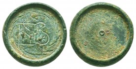 Byzantine Commercial Weight. Circa 5th-7th Century AD. 
Condition: Very Fine

Weight: 9,0 gram
Diameter: 18,2 mm