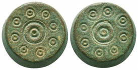 Byzantine Commercial Weight. Circa 5th-7th Century AD. 
Condition: Very Fine

Weight: 40,6 gram
Diameter: 23,8 mm