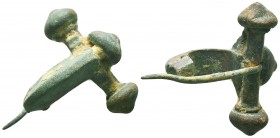 Ancient Rome, 2nd-3rd century AD. Fantastic and interesting, bronze fibula.
Condition: Very Fine

Weight: 18,4 gram
Diameter: 44,7 mm